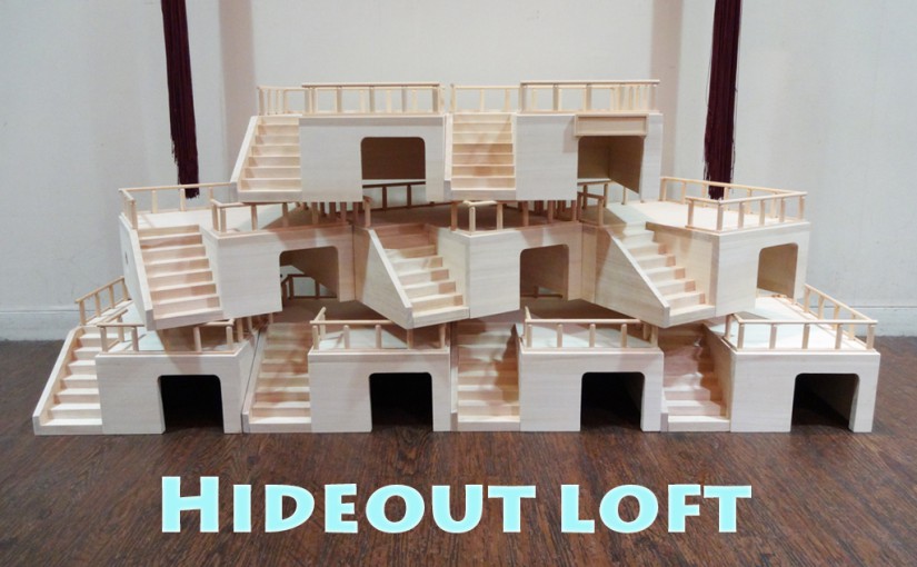 ハリネズミ 小動物用 ハウス 隠れ家兼ロフト 300サイズ | HEDGEHOG 大福
